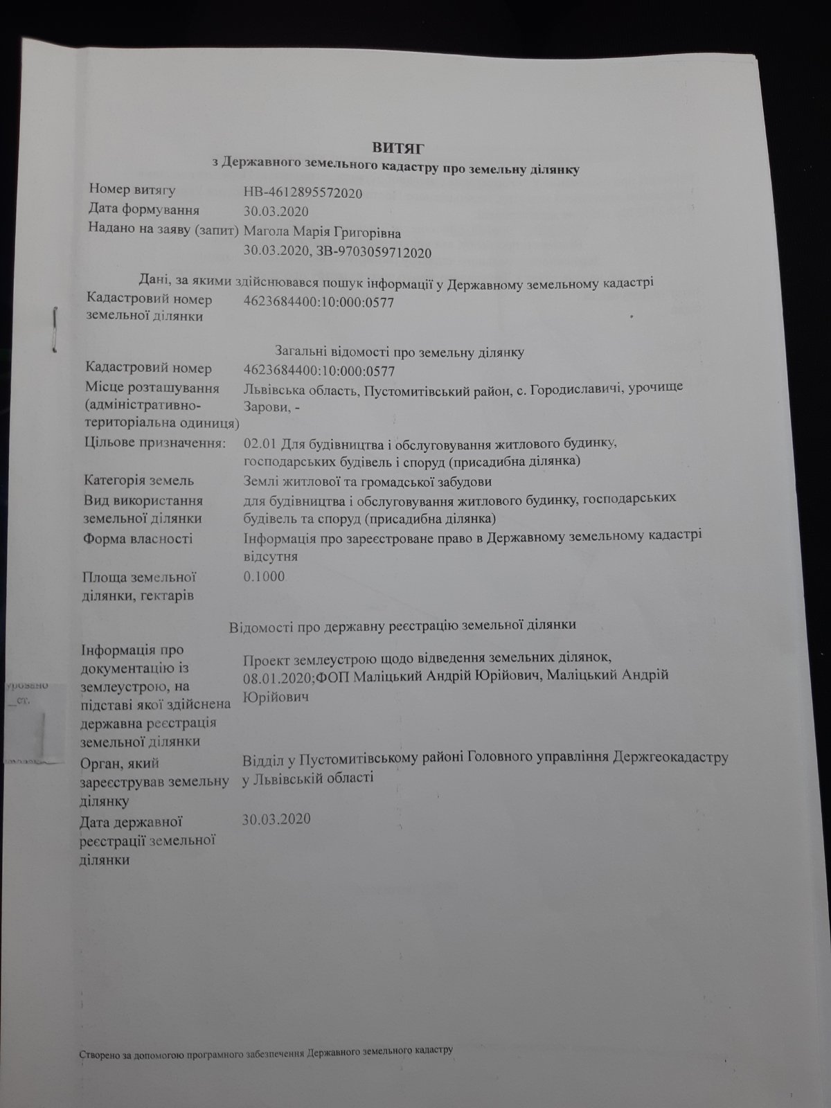 Продаж земельної ділянки, Городиславичі