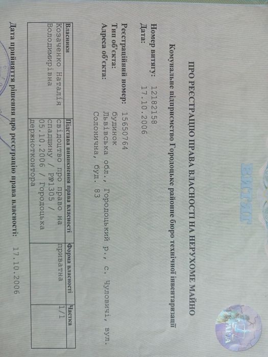 Продаж земельної ділянки, Чуловичі