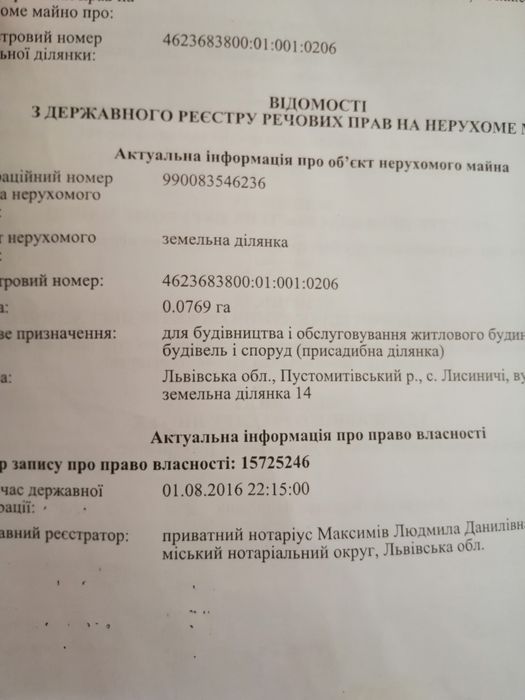 Земельні ділянки Лисиничі, Не призначено фото 2