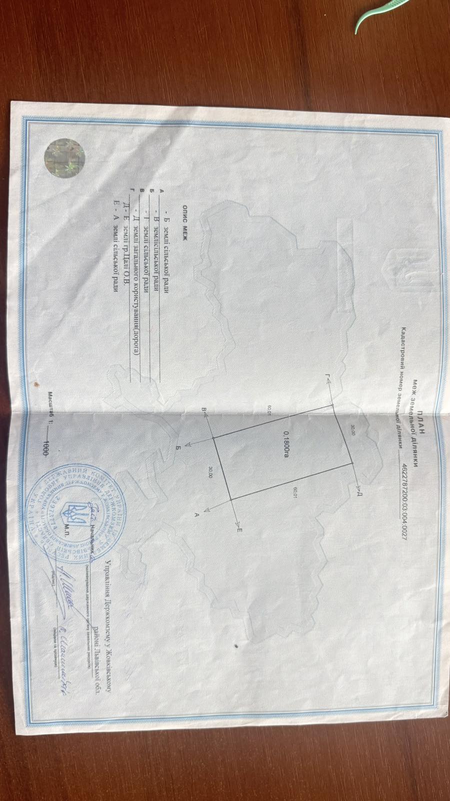 Продаж земельної ділянки, Блищиводи